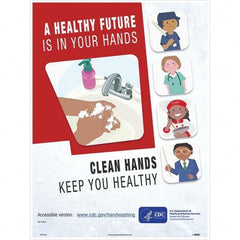 NMC - "Clean Hands Keep You Healthy", 24" High x 18" Wide, Paper Safety Sign - Eagle Tool & Supply