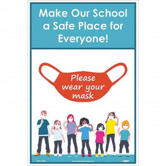 NMC - "Please Wear Your Mask", 18" High x 12" Wide, Paper Safety Sign - Eagle Tool & Supply