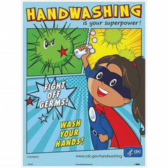 NMC - "Fight Off Germs! Wash Your Hands!", 24" High x 18" Wide, Paper Safety Sign - Eagle Tool & Supply