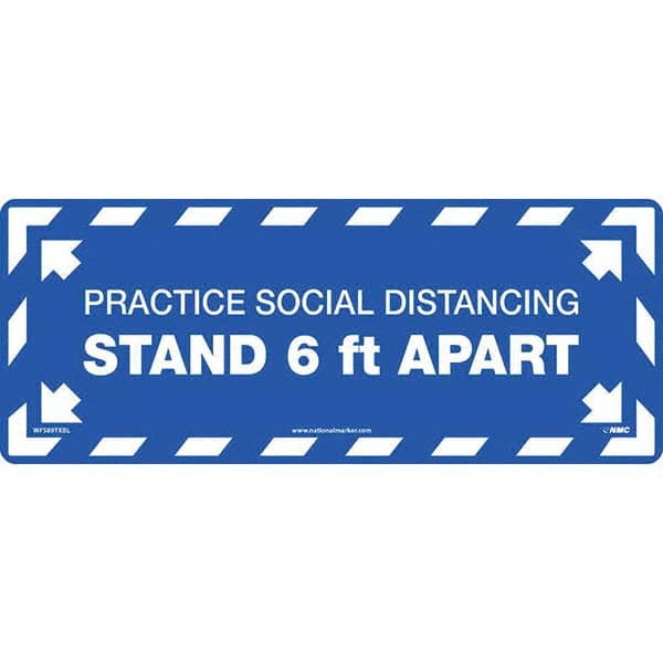 NMC - "Please Practice Social Distancing" Adhesive-Backed Floor Sign - Eagle Tool & Supply