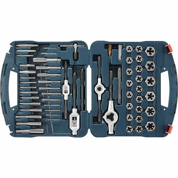 Bosch - Tap & Die Sets Minimum Tap Thread Size (Inch): 6-32 Maximum Tap Thread Size (Inch): 1/4-18 - Eagle Tool & Supply