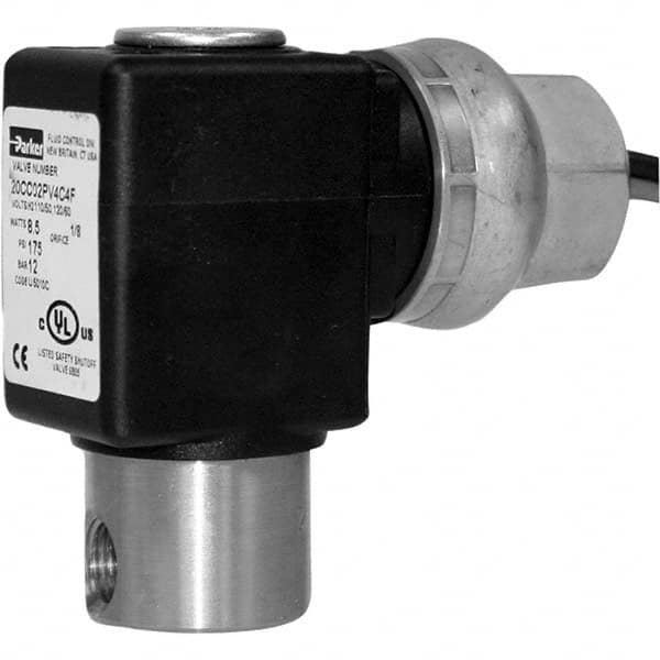 Parker - 24 VDC 1/8" NPT Port Stainless Steel Two-Way Direct Acting Solenoid Valve - Eagle Tool & Supply