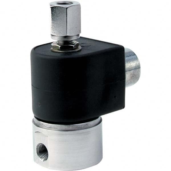 Parker - 120/60 - 110/50 VAC 1/4" NPT Port Stainless Steel Two-Way Direct Acting Solenoid Valve - Eagle Tool & Supply