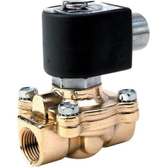 Parker - 24/60 VAC 3/4" NPT Port Brass Two-Way Internally Piloted Diaphragm Solenoid Valve - Eagle Tool & Supply