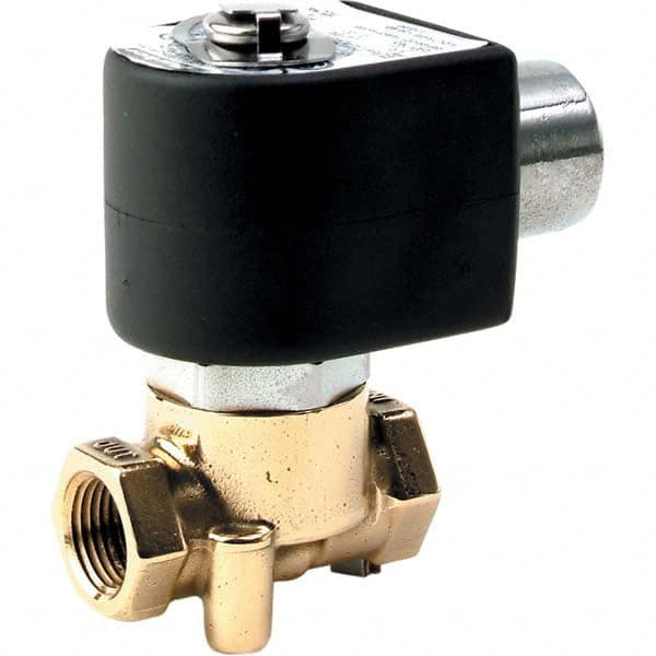 Parker - 24/60 VAC 3/8" NPT Port Brass Two-Way Direct Acting Solenoid Valve - Eagle Tool & Supply