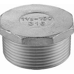 Guardian Worldwide - Stainless Steel Pipe Fittings; Type: Hexagon Plug ; Fitting Size: 2 ; End Connections: MNPT ; Material Grade: 316 ; Pressure Rating (psi): 150 ; Length (Inch): 1.46 - Exact Industrial Supply