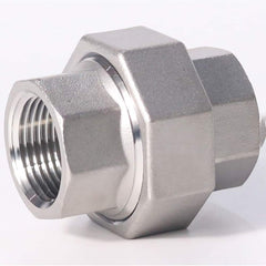 Guardian Worldwide - Stainless Steel Pipe Fittings; Type: Union ; Fitting Size: 1-1/2 ; End Connections: FNPT x FNPT ; Material Grade: 304 ; Pressure Rating (psi): 150 ; Length (Inch): 2.24 - Exact Industrial Supply