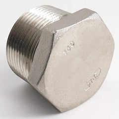 Guardian Worldwide - Stainless Steel Pipe Fittings; Type: Hexagon Plug ; Fitting Size: 1-1/4 ; End Connections: MNPT ; Material Grade: 304 ; Pressure Rating (psi): 150 ; Length (Inch): 1.39 - Exact Industrial Supply