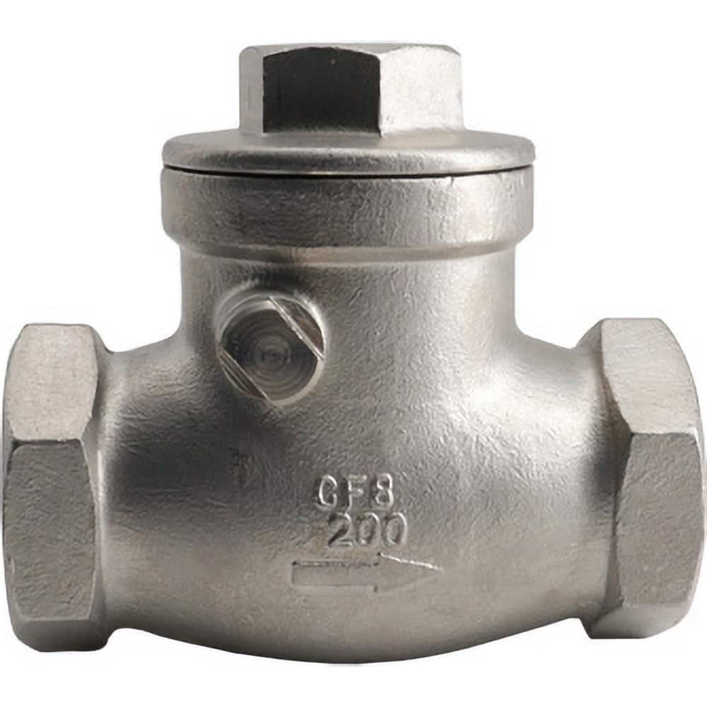 Guardian Worldwide - Check Valves; Design: 2-Way ; Pipe Size (Inch): 3/4 ; End Connections: FNPT x FNPT ; Material: Stainless Steel ; Material: Stainless Steel ; Seal Material: PTFE - Exact Industrial Supply