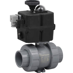 Hayward - Actuated Ball Valves; Actuator Type: Electric ; Pipe Size: 1/2 (Inch); Material: CPVC ; Seal Material: EPDM ; Number of Pieces: 2.000 ; End Connections: Socket; Threaded - Exact Industrial Supply