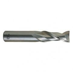 3/8 Dia. x 2-1/2 Overall Length 2-Flute .060 C/R Solid Carbide SE End Mill-Round Shank-Center Cutting-Uncoated - Eagle Tool & Supply