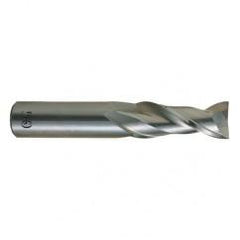 1/4 Dia. x 2-1/2 Overall Length 2-Flute .020 C/R Solid Carbide SE End Mill-Round Shank-Center Cutting-Uncoated - Eagle Tool & Supply