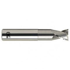 1/4 Dia. x 2-1/2 Overall Length 2-Flute .020 C/R Solid Carbide SE End Mill-Round Shank-Center Cutting-Uncoated - Eagle Tool & Supply