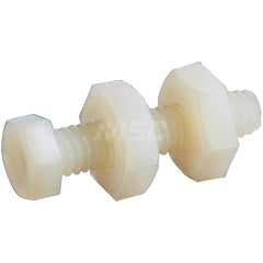 Clamp Spindle Assemblies; Application: Toggle Clamps; Spindle Material: Nylon; Thread Size: #5-32; Thread Length (mm): 0.7500; Overall Length (Inch): 0.8600; Tip Type: Hex Head; Tip Surface Diameter (Decimal Inch): 0.1563; Includes: 1 Bolt; 1 Nut; Overall