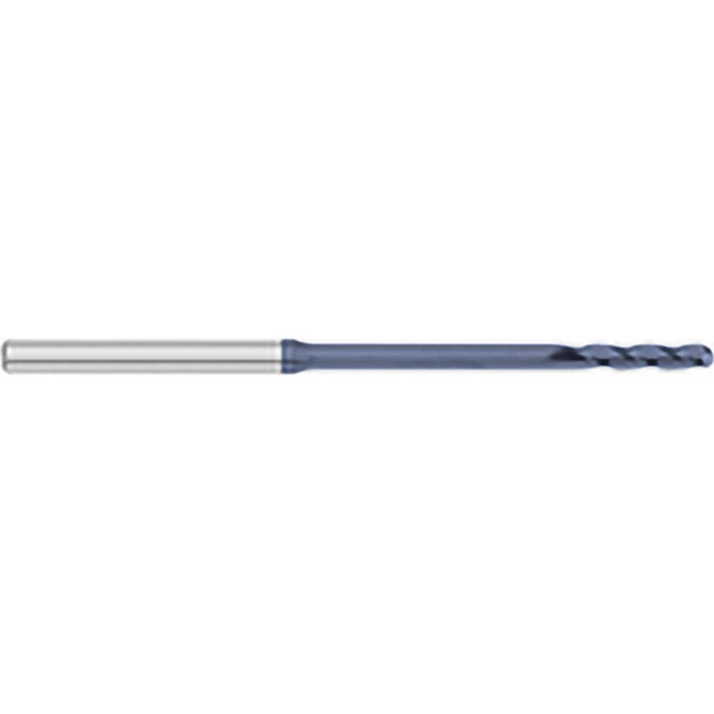 Titan USA - Ball End Mills; Mill Diameter (Decimal Inch): 0.1000 ; Number of Flutes: 3 ; Length of Cut (Inch): 3/4 ; Length of Cut (Decimal Inch): 0.7500 ; Material: Solid Carbide ; Overall Length (Inch): 2-1/2 - Exact Industrial Supply
