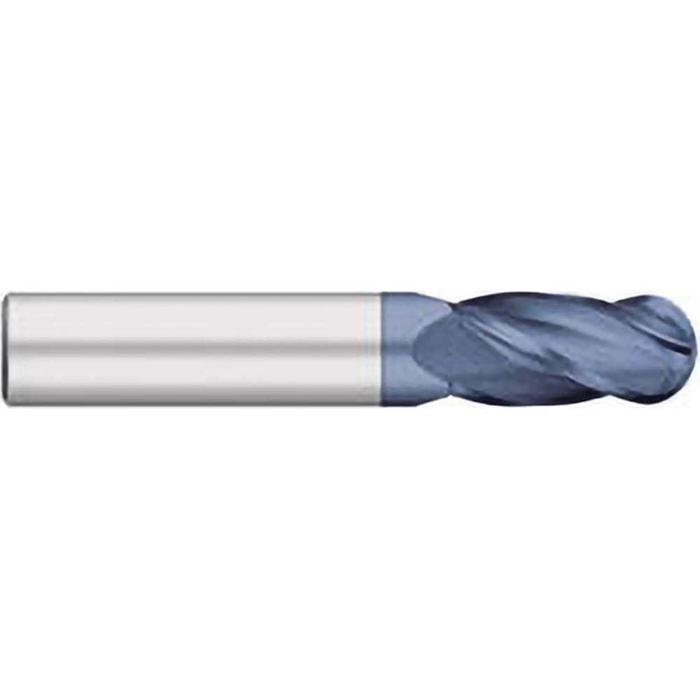 Titan USA - Ball End Mills; Mill Diameter (mm): 10.00 ; Mill Diameter (Decimal Inch): 0.3937 ; Number of Flutes: 4 ; Length of Cut (mm): 22.0000 ; Length of Cut (Decimal Inch): 0.8661 ; Material: Solid Carbide - Exact Industrial Supply