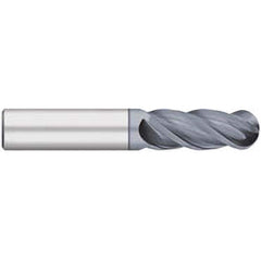 Titan USA - Ball End Mills; Mill Diameter (Inch): 3/8 ; Mill Diameter (Decimal Inch): 0.3750 ; Number of Flutes: 4 ; Length of Cut (Inch): 1 ; Length of Cut (Decimal Inch): 1.0000 ; Material: Solid Carbide - Exact Industrial Supply