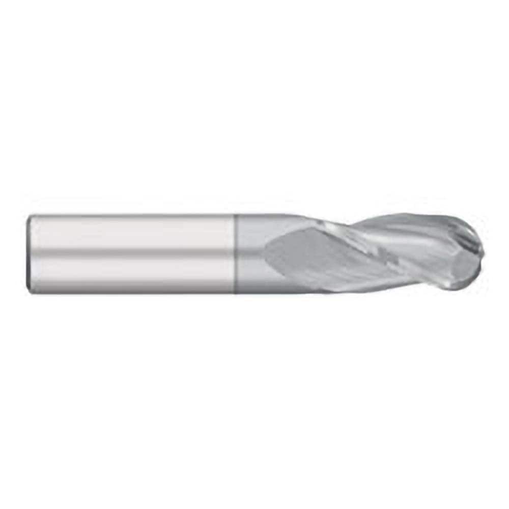 Titan USA - Ball End Mills; Mill Diameter (Decimal Inch): 0.0469 ; Number of Flutes: 3 ; Length of Cut (Inch): 1/8 ; Length of Cut (Decimal Inch): 0.1250 ; Material: Solid Carbide ; Overall Length (Inch): 1-1/2 - Exact Industrial Supply