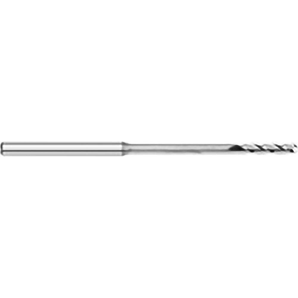 Titan USA - Ball End Mills; Mill Diameter (mm): 0.50 ; Mill Diameter (Decimal Inch): 0.0200 ; Number of Flutes: 3 ; Length of Cut (Decimal Inch): 0.1000 ; Material: Solid Carbide ; Overall Length (Inch): 2-1/2 - Exact Industrial Supply