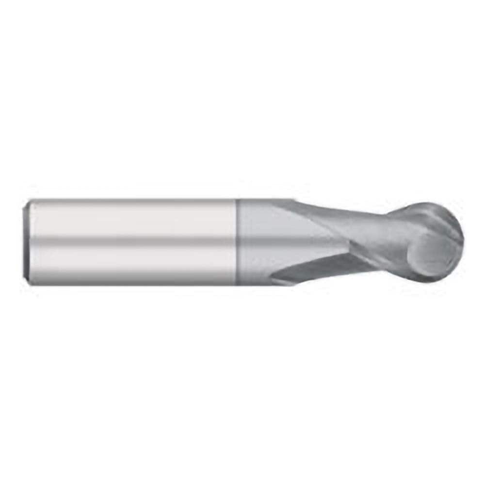 Titan USA - Ball End Mills; Mill Diameter (Decimal Inch): 0.0313 ; Number of Flutes: 2 ; Length of Cut (Inch): 1/16 ; Length of Cut (Decimal Inch): 0.0625 ; Material: Solid Carbide ; Overall Length (Inch): 1-1/2 - Exact Industrial Supply