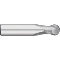 Titan USA - Ball End Mills; Mill Diameter (Decimal Inch): 0.0781 ; Number of Flutes: 2 ; Length of Cut (Inch): 1/8 ; Length of Cut (Decimal Inch): 0.1250 ; Material: Solid Carbide ; Overall Length (Inch): 1-1/2 - Exact Industrial Supply
