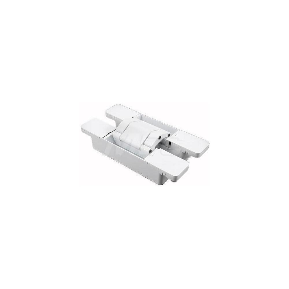 Adjustable Concealed Cabinet Hinge: Zinc Alloy & Stainless Steel, White Finish