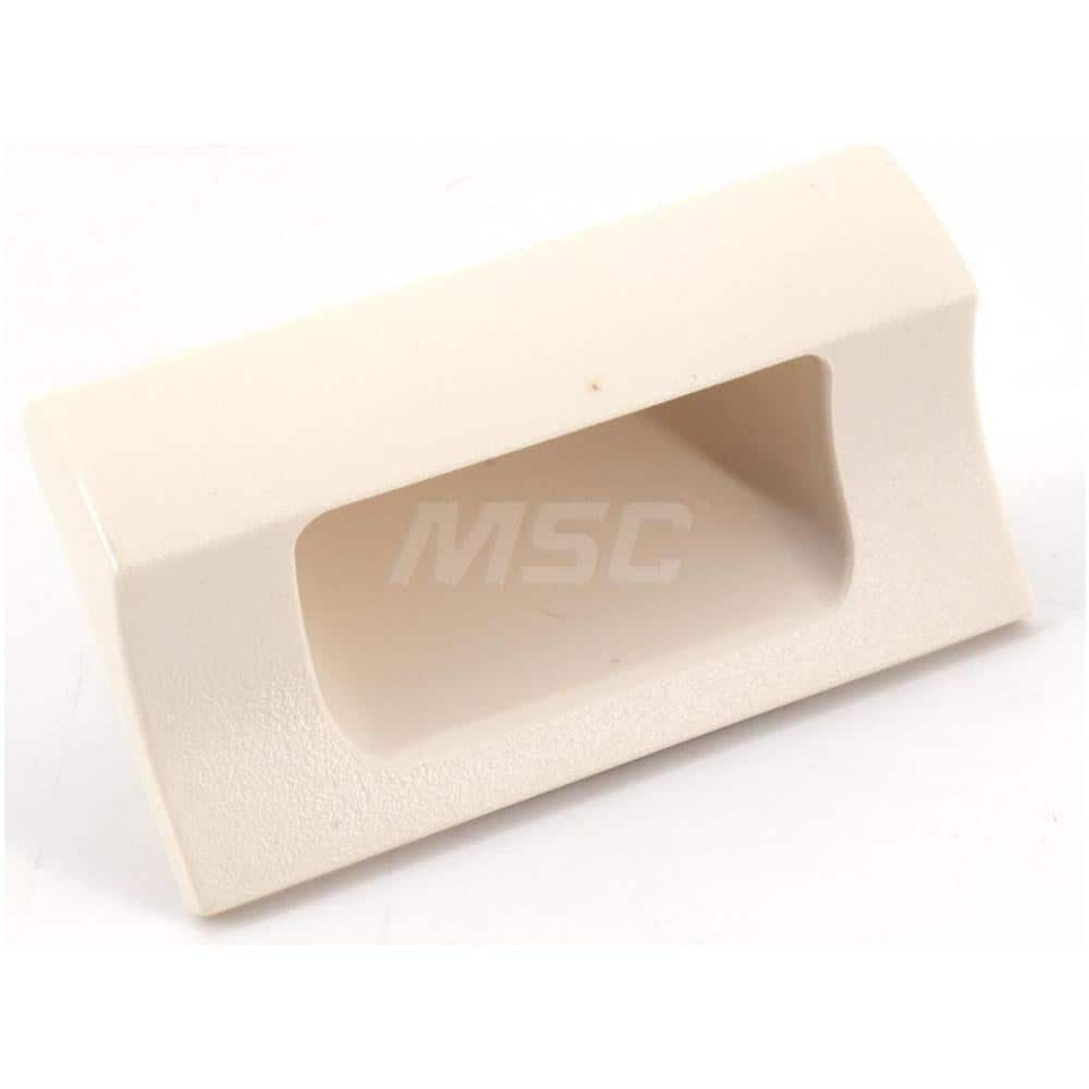 Recessed Pulls; Overall Width (Inch): 2-3/4; Overall Height (mm): 38.00000; Recess Width: 43.00; Recess Height: 18.50; Recess Depth: 15.00; Center to Center: 58.0000; Finish/Coating: Ivory; Mount: Snap-In; Material: ABS; Polycarbonate; Material: ABS; Poly