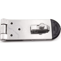 Hasps; Type: Latch Hasp; Pad Length: 12.2000; Arm Length: 2-63/64; Width (Inch): 1-3/32; Overall Length (Inch): 2-63/64; Additional Information: Installation Type: Snap-On; Thickness (mm): 1.5; Weight: 48 g; Slot Length (mm): 21.2; NSF Compliant; Specific