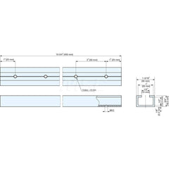 Linear Motion Systems; Type: Guide Rail; Overall Width (mm): 30.0000; Overall Length (mm): 400.0000; Bolt Hole Spacing: 50.0000; Height (mm): 18.3000; Rail Bolt Hole Size: 8.00