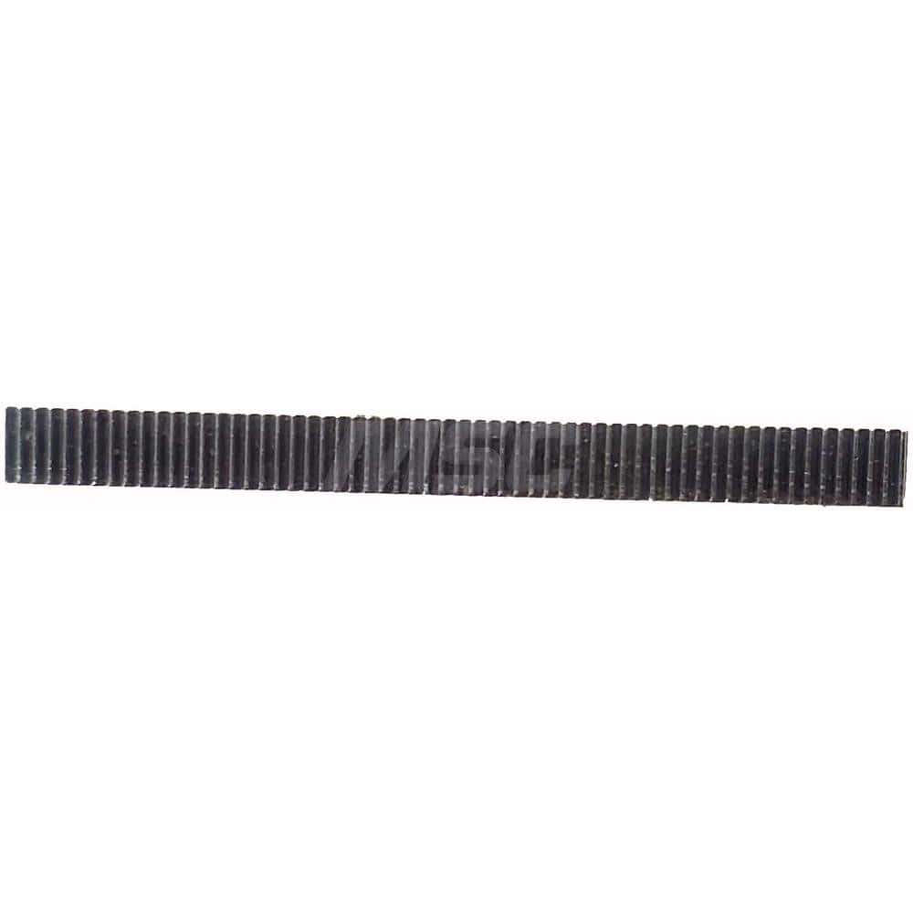 3/16″ Face Width 1' Long 416 Stainless Steel Gear Rack 72 Pitch, 14.5° Pressure Angle, Square