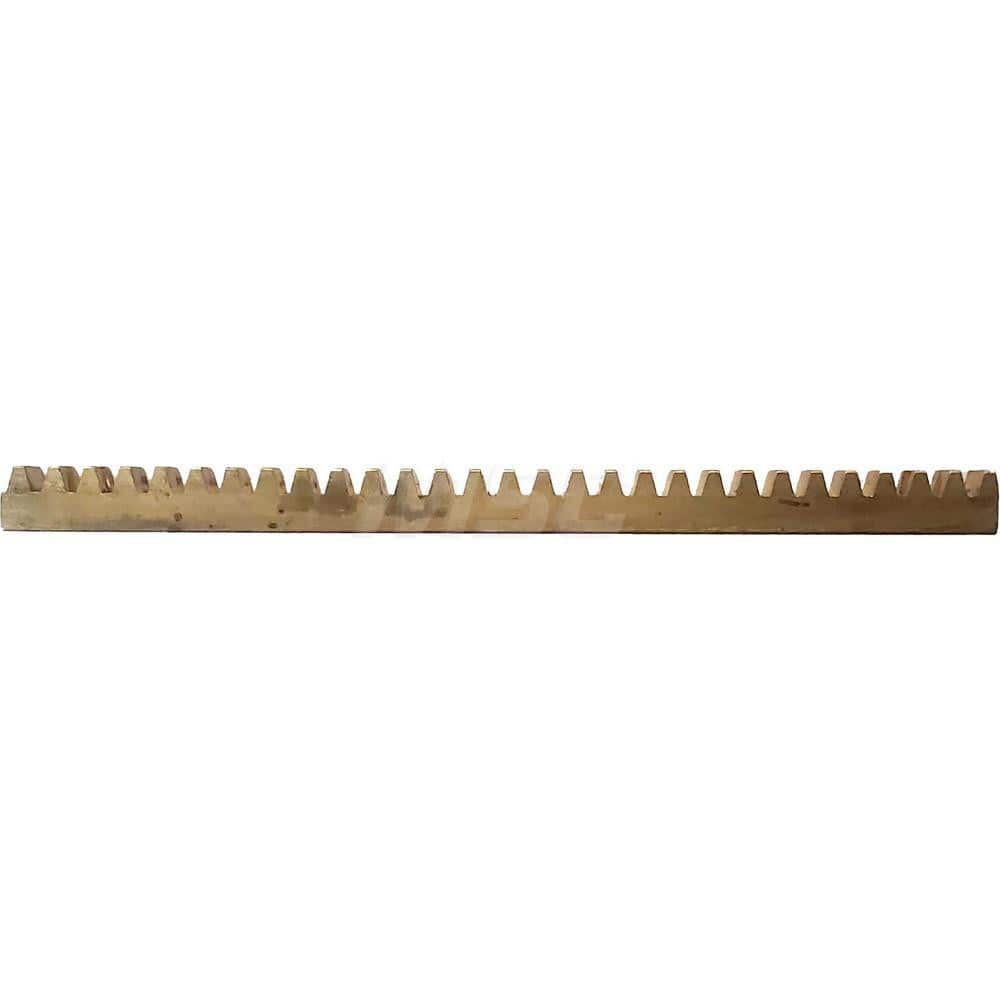 12mm Face Width 4' Long Brass Gear Rack 1 Pitch, 20° Pressure Angle, Square