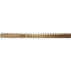 3/16″ Face Width 1' Long Brass Gear Rack 32 Pitch, 20° Pressure Angle, Square