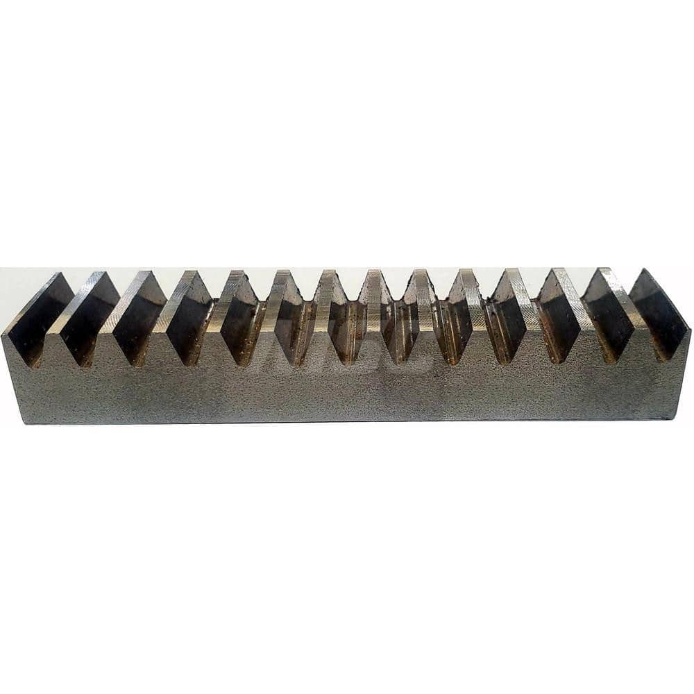 1/8″ Face Width 4' Long 1018/12L14 Steel Gear Rack 64 Pitch, 14.5° Pressure Angle, Square