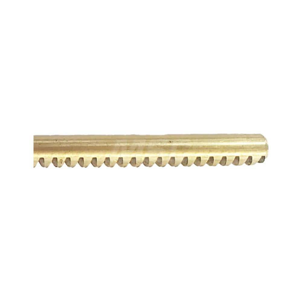 1/2″ Diam 4' Long Brass Gear Rack 20 Pitch, 20° Pressure Angle, Round