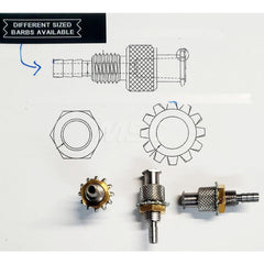 Medical Tubing Connectors & Fittings; Connector Type: Female Luer Lock to Bulkhead Adapter (3-Barb); Material: 303 Stainless Steel; Inlet A Inside Diameter (Inch): 1/8; Inlet B Inside Diameter (Inch): 3/16; Application: For Many Laboratories; Color: Silve