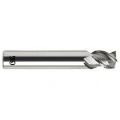 1 Dia. x 4 Overall Length 3-Flute .120 C/R Solid Carbide SE End Mill-Round Shank-Center Cutting-Uncoated - Eagle Tool & Supply