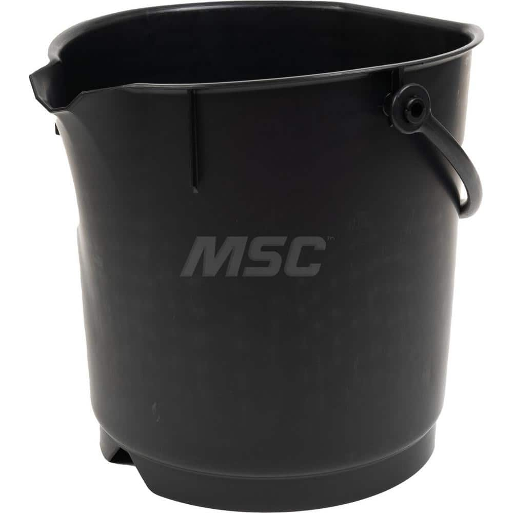 Buckets & Pails; Bucket Material: Polypropylene; Style: Single Pail; Handle Material: Polypropylene; Shape: Round; Color: Black; Handle Included: Yes; Static Dissipative: Yes