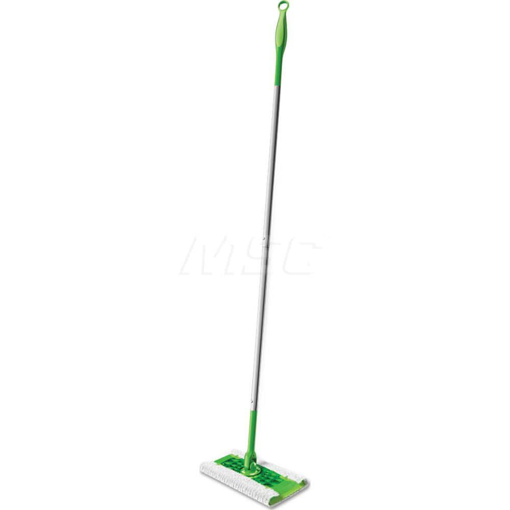 Deck Mops, Mopping Kits & Wall Washers; Type: Deck Mop; Head Material: Plastic; Head Length (Inch): 4-4/5; Head Width (Inch): 10; Color: Silver; Green; Connection Type: Quick Change; Antimicrobial: No; For Use With: Swiffer Sweeper Cloths; Ply: 2; Applica