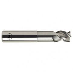 5/8 Dia. x 6 Overall Length 3-Flute .090 C/R Solid Carbide SE End Mill-Round Shank-Center Cutting-Uncoated - Eagle Tool & Supply