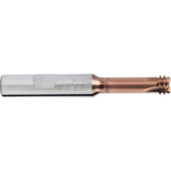 Helical Flute Thread Mill: Internal, 4 Flute, Solid Carbide 0.2953″ Cut Dia, TiSiN Coated