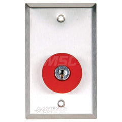 Pushbutton Switches; Switch Type: Push Button; Pushbutton Type: Mushroom Head; Pushbutton Shape: Round; Pushbutton Color: Red; Operator Illumination: NonIlluminated; Operation Type: Pneumatic; Amperage (mA): 10; Voltage: 125; Contact Form: DPST; Standards