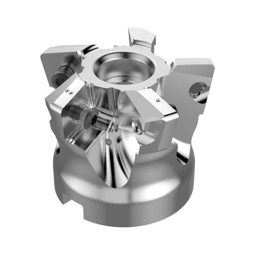 Indexable High-Feed Face Mills; Minimum Cutting Diameter: 36.70 mm; Maximum Cutting Diameter: 66.00 mm; Maximum Depth Of Cut: 2.50 mm; Arbor Hole Diameter (mm): 27.00; Compatible Insert Size Code: SPKT180630; Maximum Ramping Angle: 3.4; Series: R220.21; C