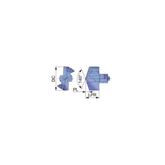 Replaceable Drill Tip:  DMP250 AH9130,  140 &deg N/A TiAlN Finish,  No