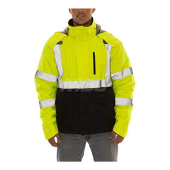 Jackets & Coats; Garment Style: Jacket; Size: 3X-Large; Gender: Unisex; Material: 300D PU Coated Polyester; Closure Type: Zipper; Seam Style: Stitched; Taped; Material Weight: 5.9 oz; Features: 2 in Silver Reflective Tape; Waterproof; Heat Retention; 2 Mi