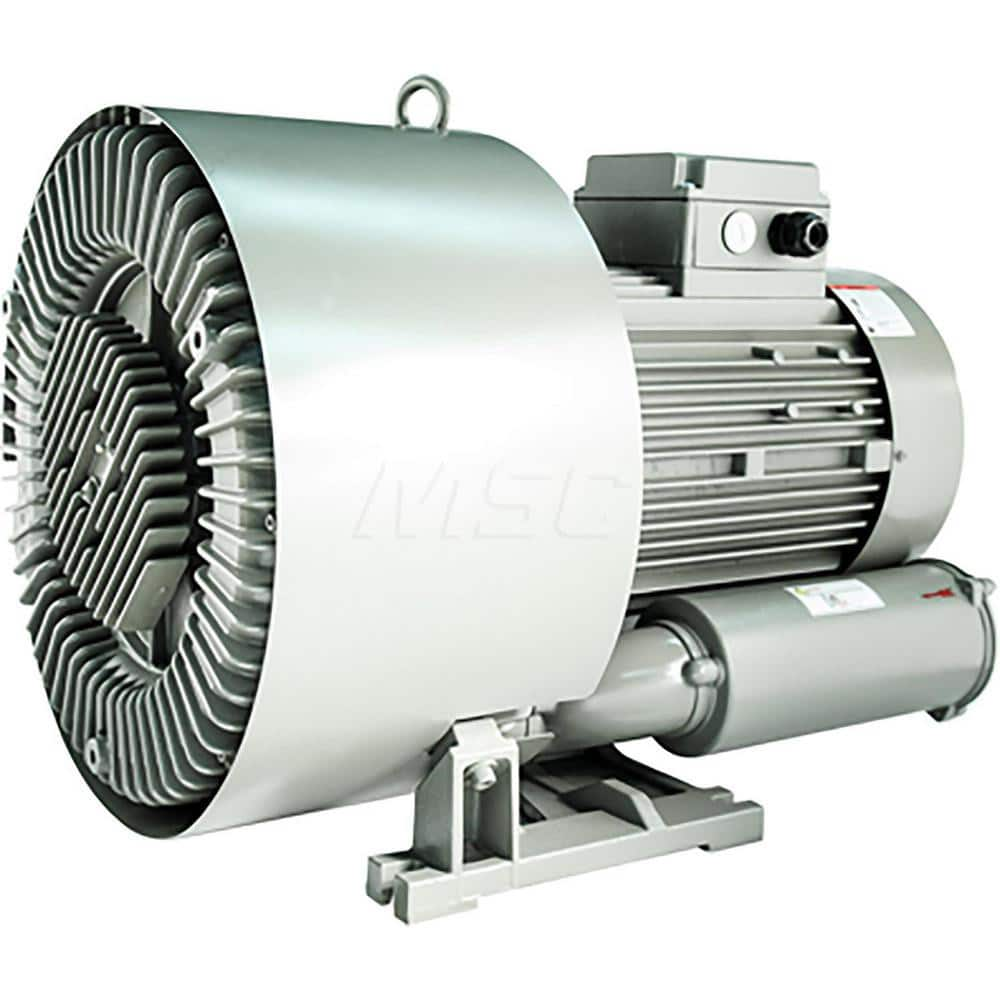 Regenerative Air Blowers; Inlet Size: 2.5; Outlet Size: 2.5; Horse Power: 17.5; Amperage Rating: 53.0000; Cubic Feet Per Minute: 600 SCFM; Height (Inch): 28; Width (Decimal Inch): 30; Maximum Working Water Pressure: 106.00; Maximum Vacuum Water Pressure: