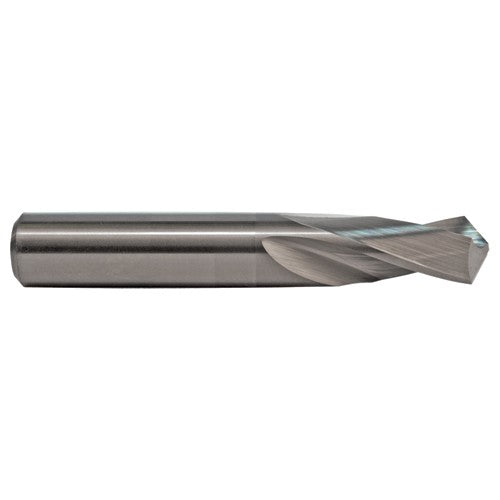 #28 Dia. × 0.141″ Shank × 5/8″ Flute Length × 2″ OAL, 3XD, 118°, Uncoated, 2 Flute, External Coolant, Round Solid Carbide Drill - Eagle Tool & Supply