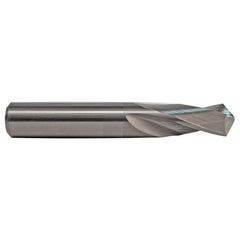 #32 Dia. × 0.116″ Shank × 5/8″ Flute Length × 2″ OAL, 3XD, 118°, Uncoated, 2 Flute, External Coolant, Round Solid Carbide Drill - Eagle Tool & Supply