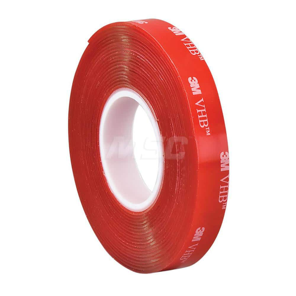 Clear Double-Sided Acrylic Tape: 1-1/2″ Wide, 5 yd Long, 40 mil Thick, Acrylic Adhesive