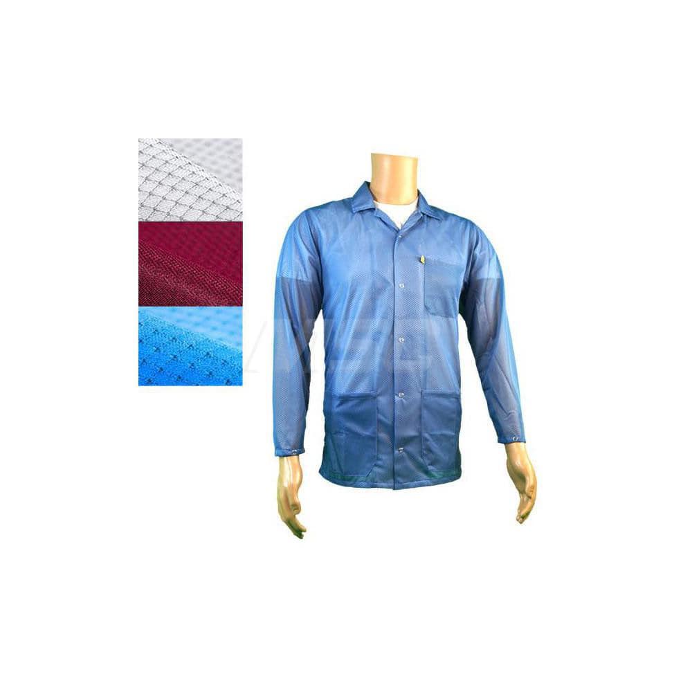 Smocks & Lab Coats; Garment Style: Smock; Material: Carbon; Size: 4X-Large; Color: Blue; Sleeve Length: 24; Closure Type: Snaps; Chest Size: 55; Closure Locaton: Front; Features: Light Weight; Chest Size (Inch): 55; Closure Location: Front