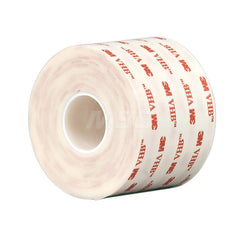 White Double-Sided Foam Tape: 2″ Wide, 5 yd Long, 25 mil Thick, Acrylic Adhesive